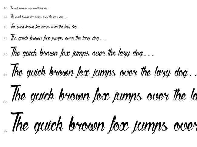 Sliced by Hand font waterfall